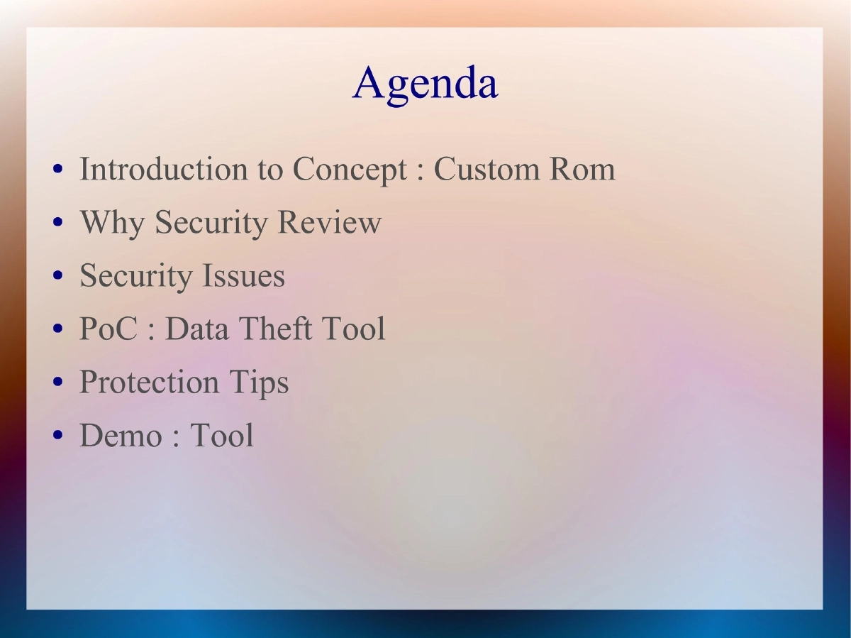 Slide 2 of Cocon Security Issues In Android Custom Roms