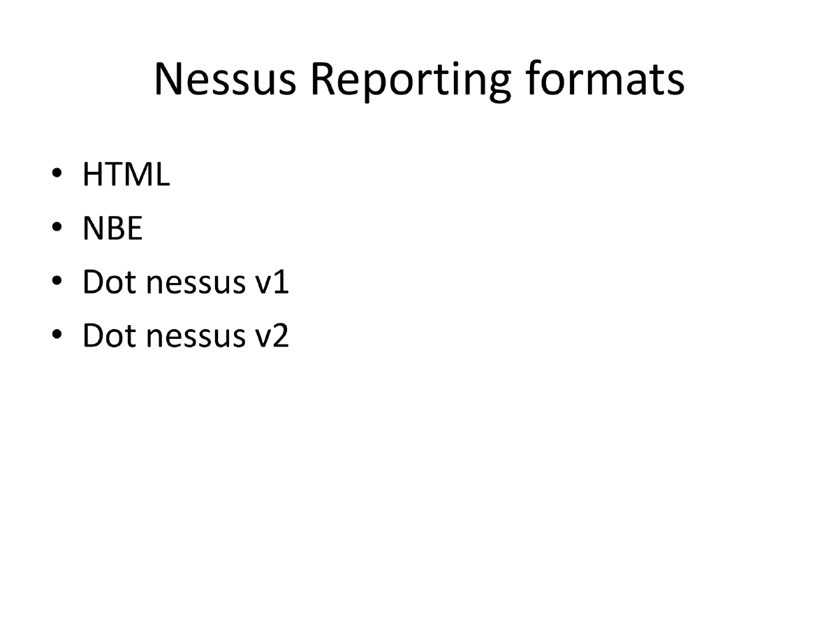 Slide 5 of Nessus Reporting Karma