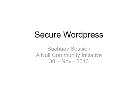 Secure Wordpress Null Bhachav