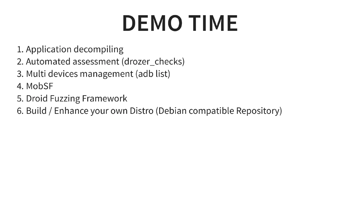 Slide 16 of BlackHat USA Arsenal Androidtamer