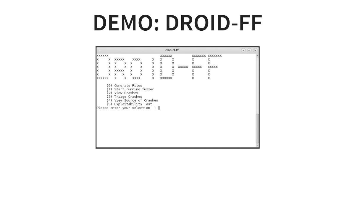 Slide 21 of BlackHat USA Arsenal Androidtamer