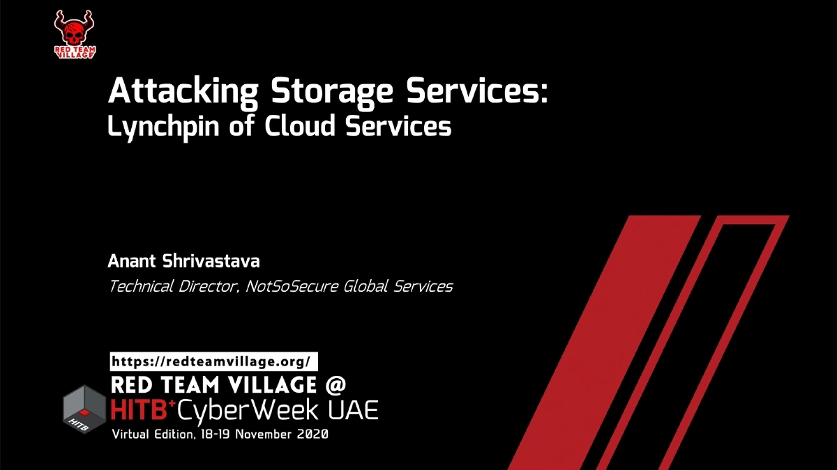 Slide 1 of Attacking Storage Services Hitb