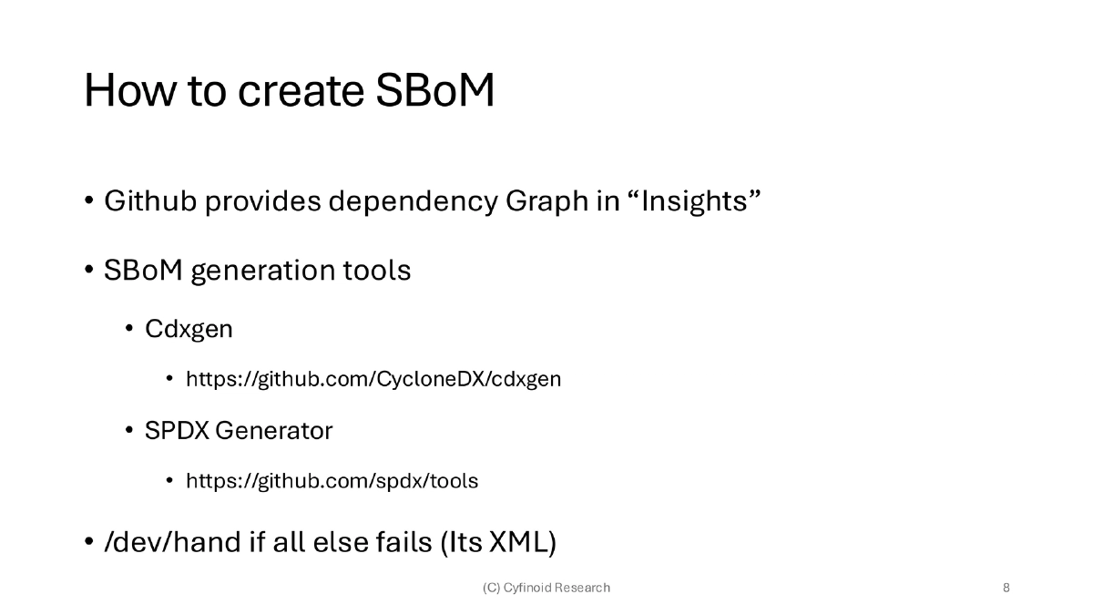 Slide 8 of C0c0n Shiny Sbom