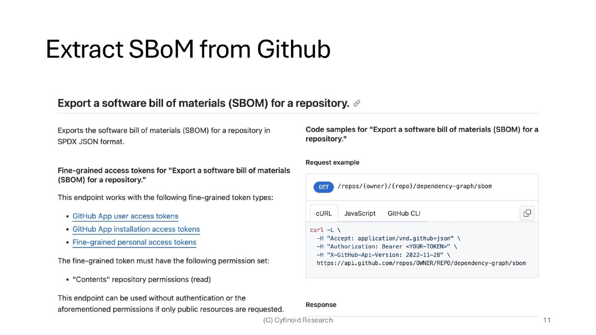 Slide 11 of C0c0n Shiny Sbom