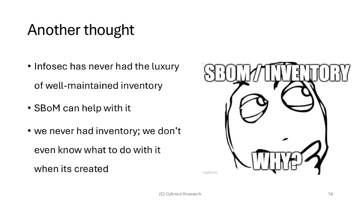 Slide 18 of C0c0n Shiny Sbom