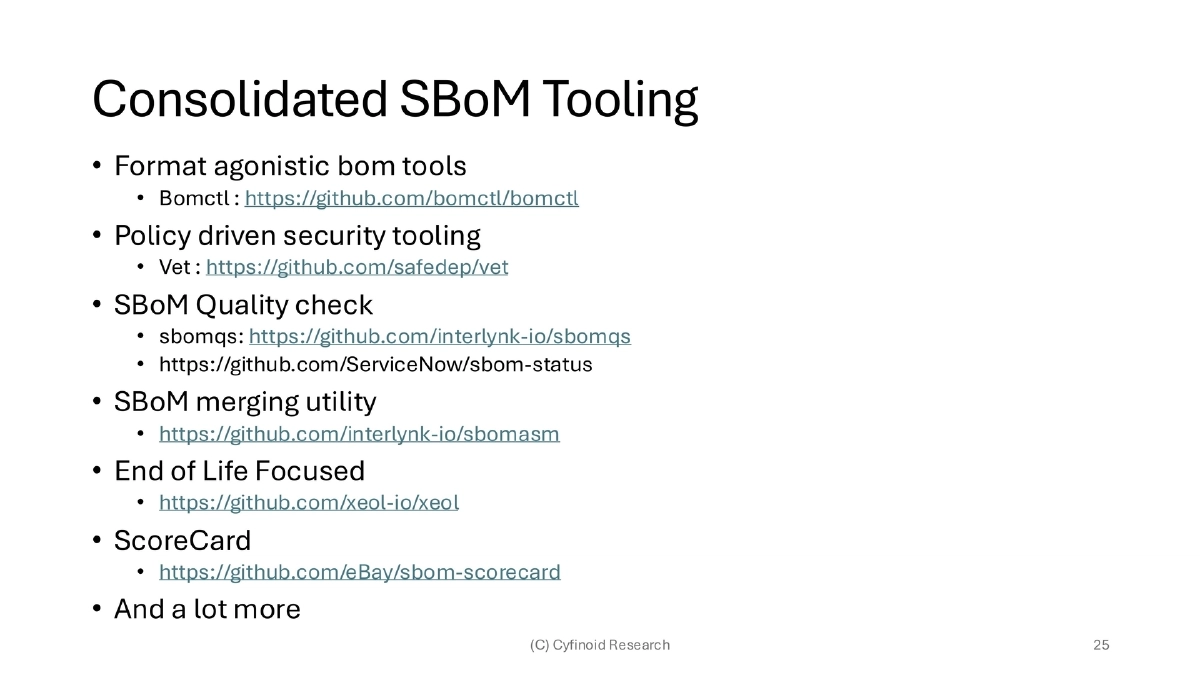 Slide 25 of C0c0n Shiny Sbom