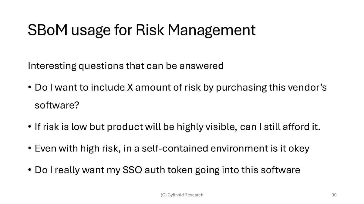 Slide 30 of C0c0n Shiny Sbom