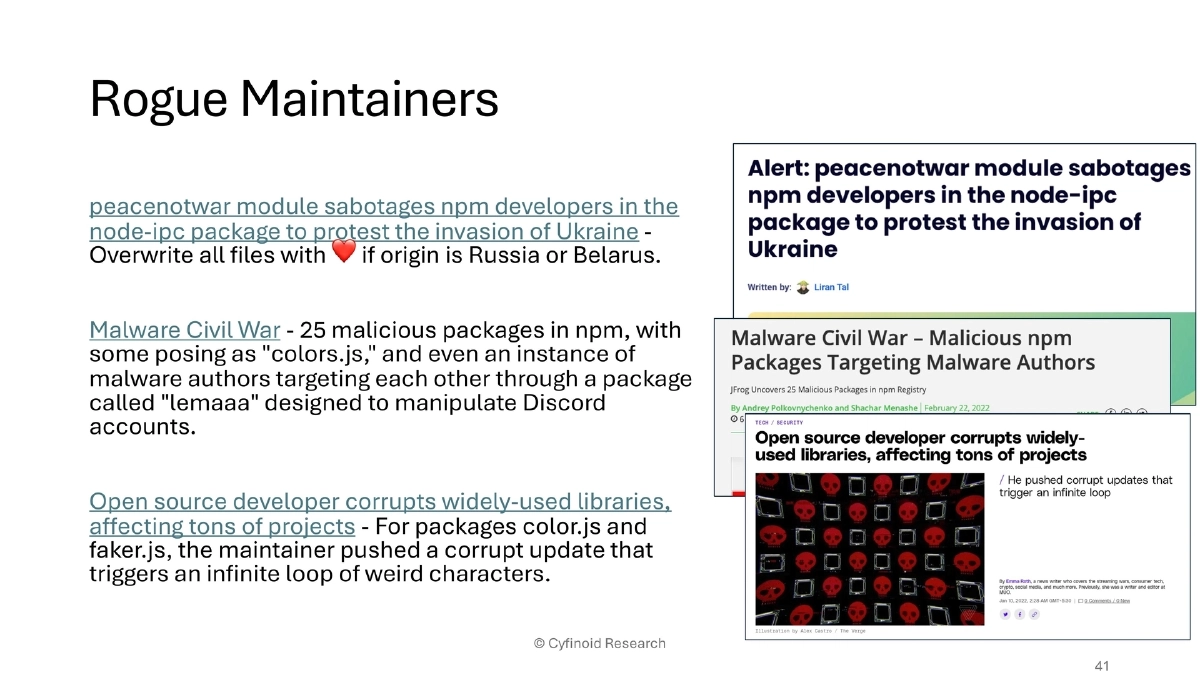 Slide 41 of Supply Chain Owasp London