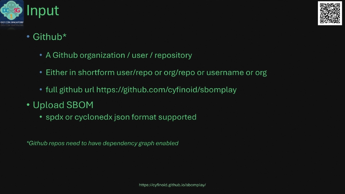 Slide 5 of SBOM Play - DEF CON Singapore 2026 Demo Labs