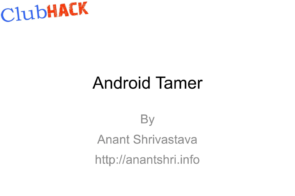 Slide 1 of Android Tamer