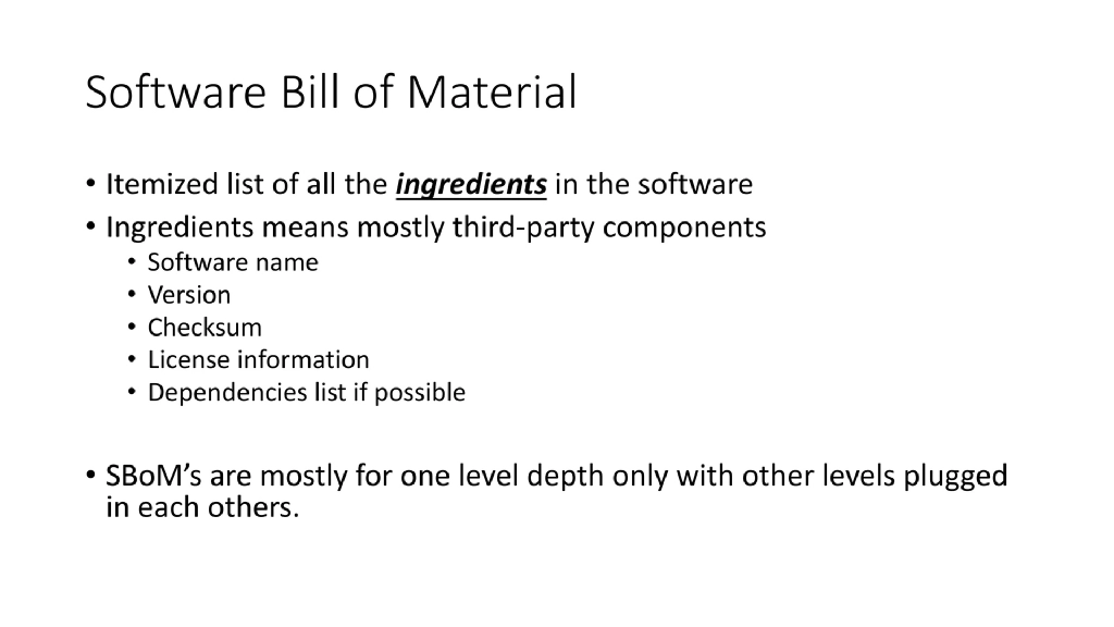Slide 19 of Beyond the Code / SBOM: Supply Chain Security