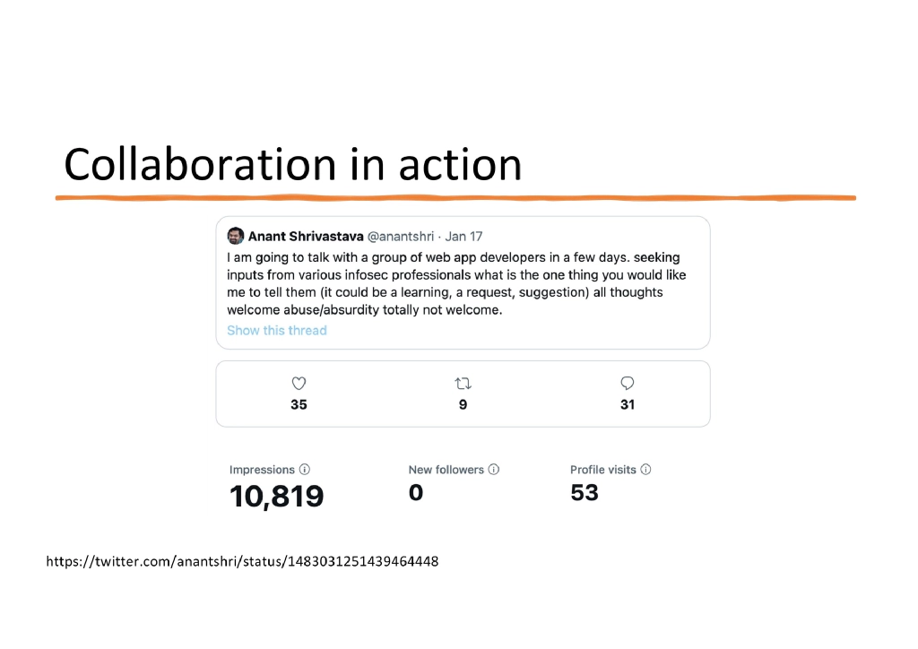 Slide 19 of Developer Security Based on 15 Years Experience