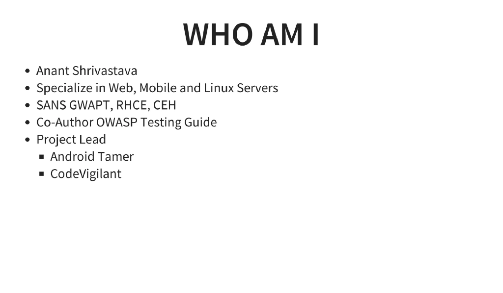 Slide 2 of Xtreme Android Exploitation Lab (Day 1 & 2)