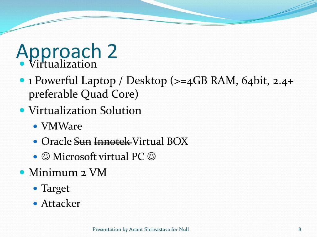 Slide 8 of How to Setup A Pen Test Lab & How to Play CTF